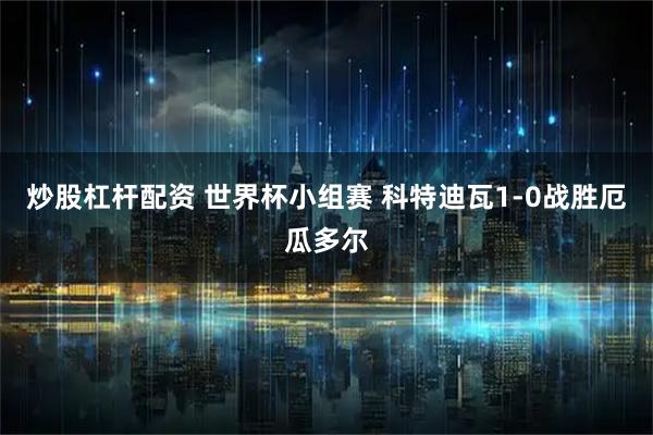 炒股杠杆配资 世界杯小组赛 科特迪瓦1-0战胜厄瓜多尔